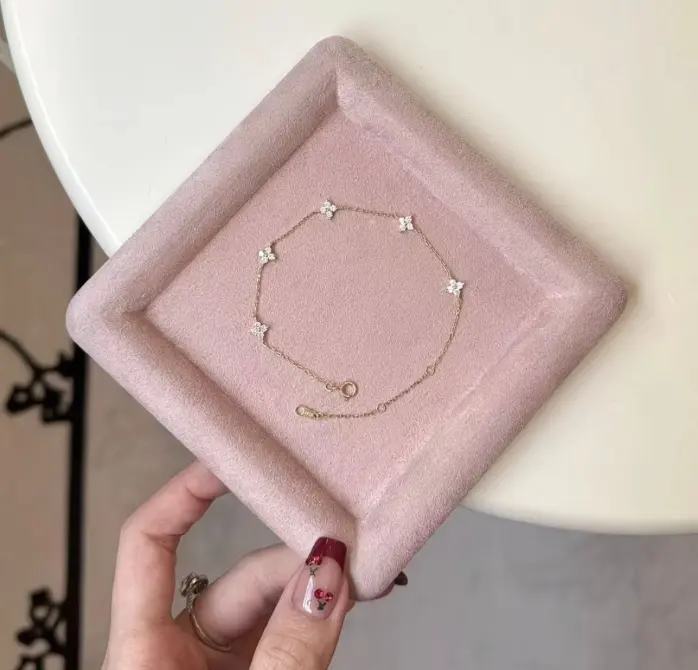 Dainty gold tone thin stations bracelet