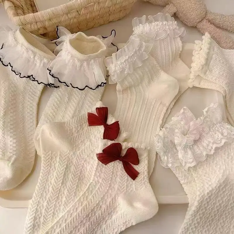 Lace and Ruffle Trim Ankle Socks Collection