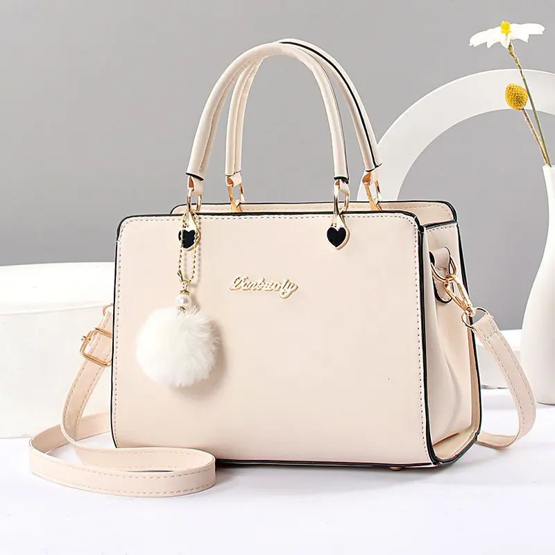 Elegant Cream Structured satchel handbag