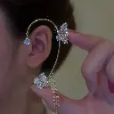 Dazzling Crystal Butterfly Ear Cuff(no piercing needed)
