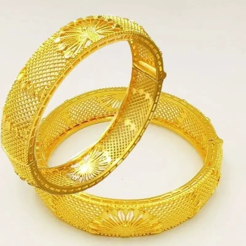 Shining Golden Pattern Bangles
